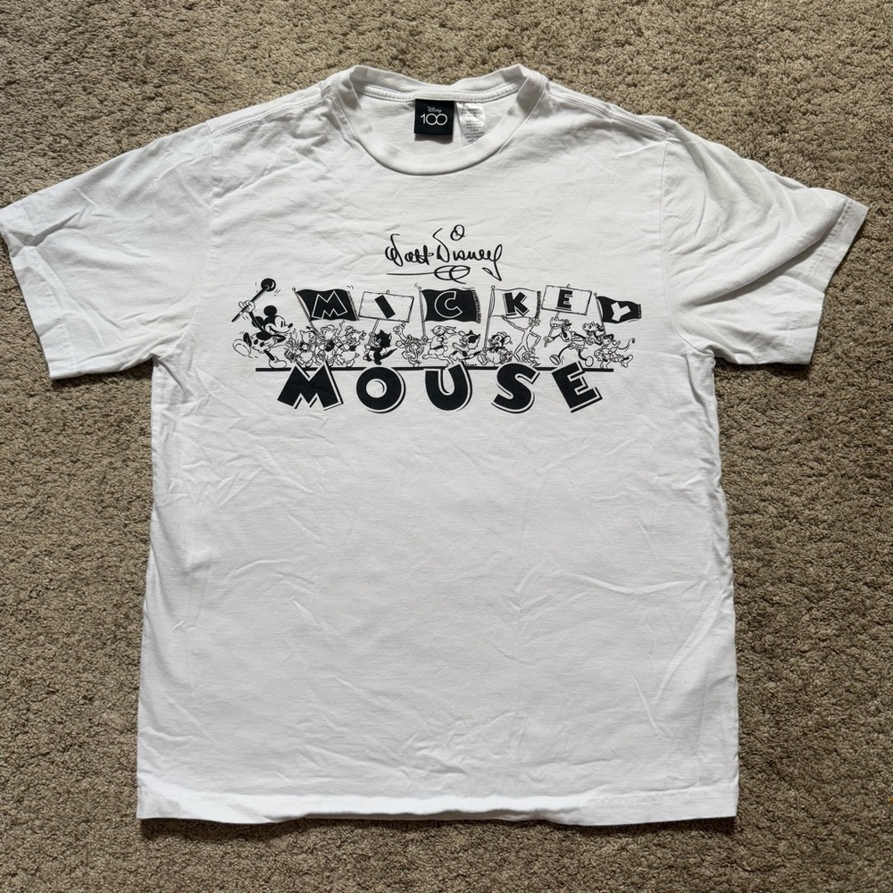 Disney 100 Mickey Mouse Vintage Characters Parade T Shirt 100th Anniversary